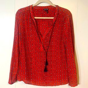 NIC+ZOE Red Patterned Blouse